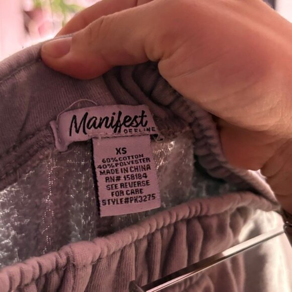 Manifest Offline Women's XS Gray Acid Wash Wide Leg Cargo Sweatpants Lounge - Picture 2 of 9